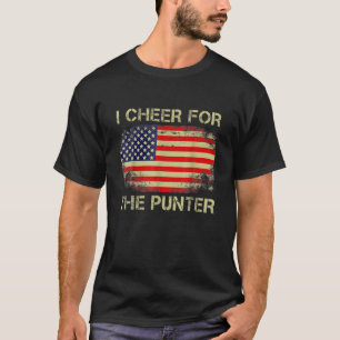 Vintage American Flag Football I Cheer For The Pun T-Shirt