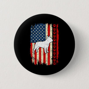 Vintage american flag french bulldog patriotic 6 cm round badge