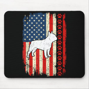 Vintage american flag french bulldog patriotic mouse pad