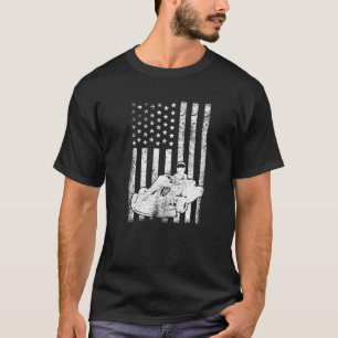 Vintage American Flag Go Kart Funny USA Racing Gif T-Shirt