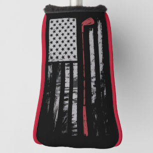 Vintage American Flag Golf Club Gift Golfer Head Cover