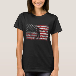 Vintage American Flag Golf Cool Golf 4th Of July G T-Shirt