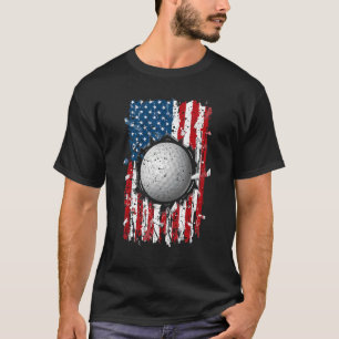 Vintage American Flag Golf Patriotic Us Flag Sport T-Shirt