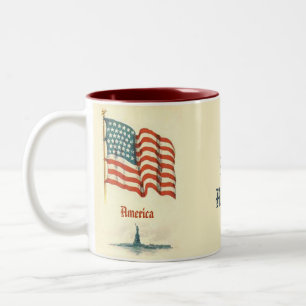 Vintage American Flag Gratitude Coffee Mug