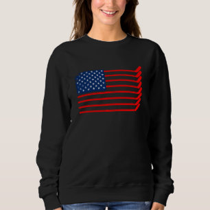 Vintage American Flag Hockey Player Funny Ice Hock Sweatshirt