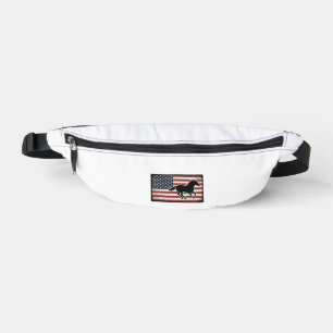 Vintage American Flag Horse Vector Art Design Bum Bags
