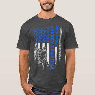 Vintage American Flag I'm A Proud Hockey Grandma S T-Shirt