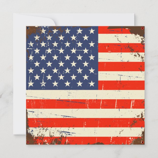 Vintage American Flag Invitation (Front)