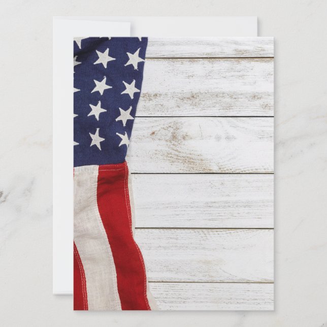 Vintage American Flag Invitation (Front)