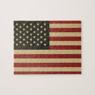 Vintage American Flag Jigsaw Puzzle