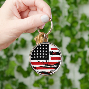 Vintage American Flag Key Ring