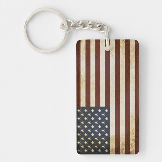 Vintage American Flag Key Ring (Front)