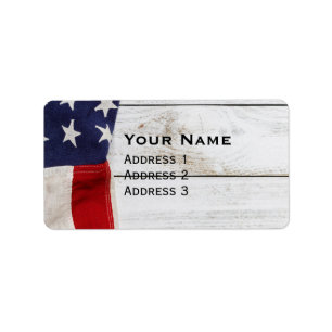 Vintage American Flag Label