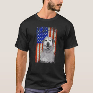 Vintage American Flag Labrador Dog Dad Mom Puppy P T-Shirt