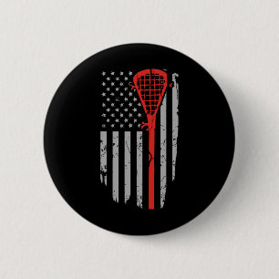 Vintage American Flag Lacrosse Youth Apparel 6 Cm Round Badge