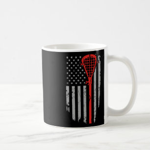 Vintage American Flag Lacrosse Youth Apparel Coffee Mug