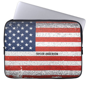 Vintage American Flag  Laptop Sleeve