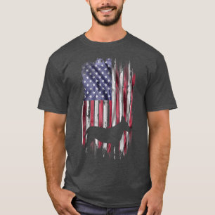 Vintage American Flag Love Bull Terrier Dog Bully T-Shirt