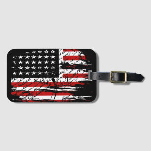 Vintage American Flag Luggage Tag