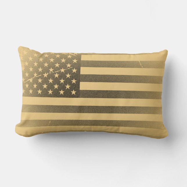 Vintage American Flag Lumbar Cushion (Front)