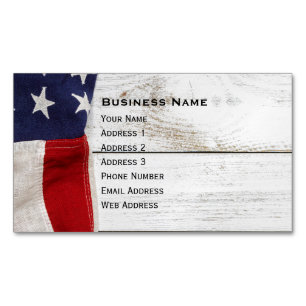 Vintage American Flag Magnetic Business Card