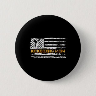 Vintage American Flag Mma Kickboxing Fighter Mom S 6 Cm Round Badge