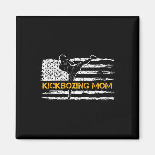 Vintage American Flag Mma Kickboxing Fighter Mom S Magnet