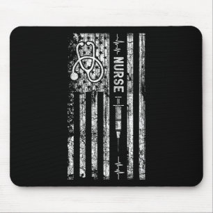 Vintage American Flag Nurse Mouse Pad