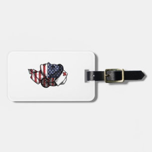 Vintage American Flag Nurse Profile Vector Design_ Luggage Tag
