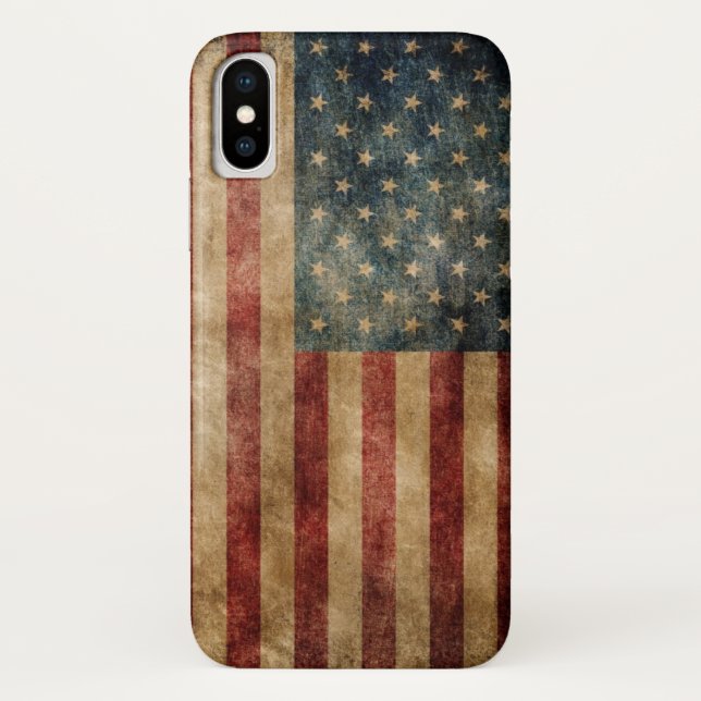 Vintage American Flag OtterBox iPhone X CASE (Back)