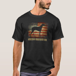 Vintage American Flag Patriotic Rhodesian Ridgebac T-Shirt