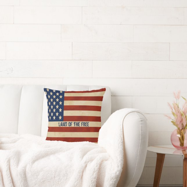 Vintage American Flag Pillow (Couch)