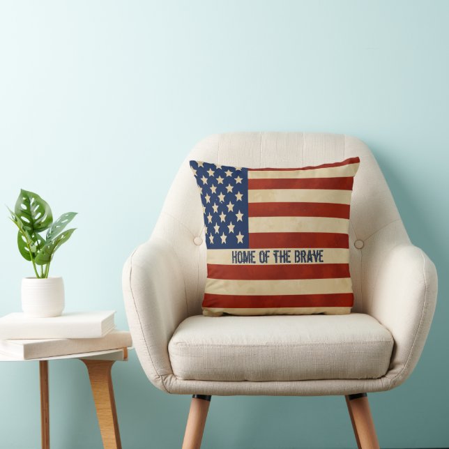 Vintage American Flag Pillow (Chair)