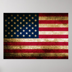 Vintage American Flag Poster