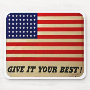 Vintage American Flag Poster Mouse Pad
