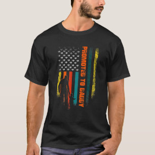 Vintage American Flag Promoted To Daddy Father's T-Shirt