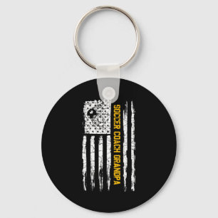 Vintage American Flag Proud Soccer Coach Grandpa S Key Ring