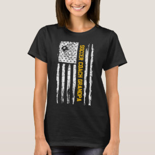 Vintage American Flag Proud Soccer Coach Grandpa S T-Shirt
