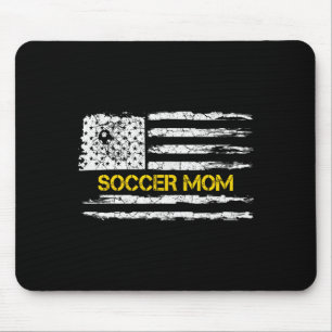 Vintage American Flag Proud Soccer Mom Football Si Mouse Pad