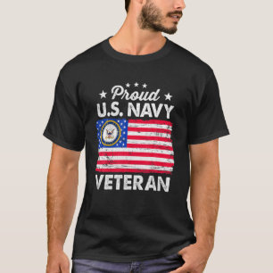 Vintage American Flag Proud To Be US Na Vy Militar T-Shirt