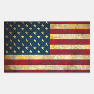 Vintage American Flag Rectangular Sticker