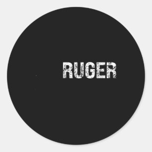 Vintage American Flag Retro Ruger Usa Family Match Classic Round Sticker