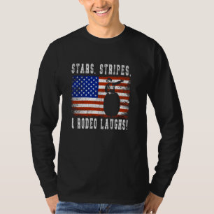Vintage American Flag Rodeo Clown Bull Fighter Art T-Shirt