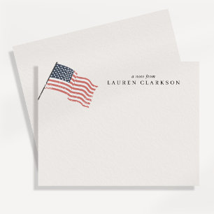 Vintage American Flag Rustic  Minimalist note card