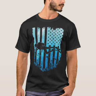 Vintage American Flag Scuba Diving Dive Diver T-Shirt