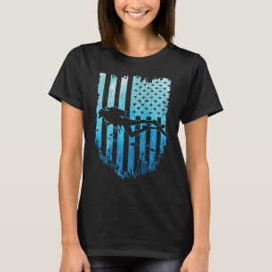Vintage American Flag Scuba Diving Dive Diver T-Shirt