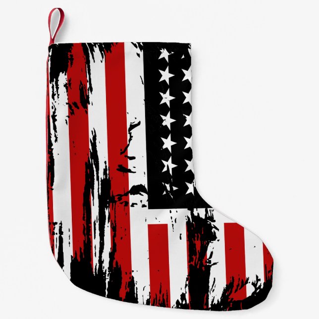 Vintage American  Flag  Small Christmas Stocking (Front)