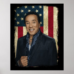 Vintage American Flag Smokey Robinson Legend Poster