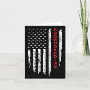 Vintage American Flag Snowboarding Cool Snowboarde Card