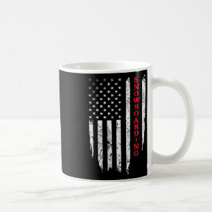 Vintage American Flag Snowboarding Cool Snowboarde Coffee Mug